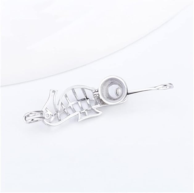 Silver Plated Seahorse Pearl Cage