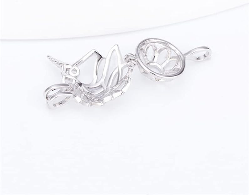 Silver Plated Unicorn Head Pearl Cage