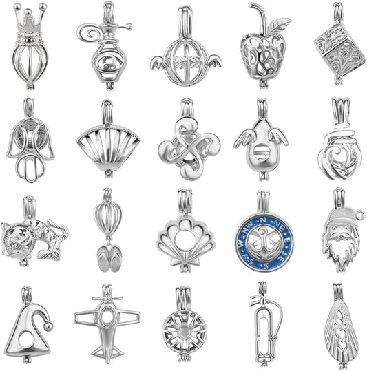 Silver Plated Apple Pearl Cage