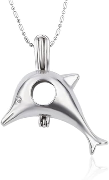 Silver Plated Dolphin Pearl Cage