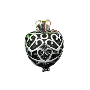 Silver Plated Heart Pearl Cage