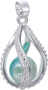 Silver Plated Open Teardrop Pearl Cage