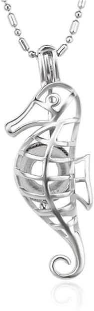 Silver Plated Seahorse Pearl Cage