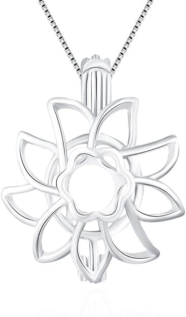 Silver Plated Sunflower Edison Pearl Cage