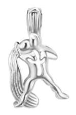 Silver Plated Zodiac - Aquarius the Water Bearer - Pearl Cage