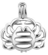 Silver Plated Zodiac - Cancer the Crab - Pearl Cage