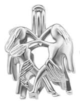 Silver Plated Zodiac - Gemini the Twins - Pearl Cage