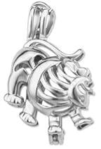 Silver Plated Zodiac - Leo the Lion - Pearl Cage