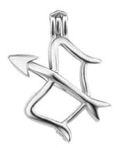 Silver Plated Zodiac - Sagittarius the Archer - Pearl Cage