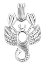 Silver Plated Zodiac - Scorpio the Scorpion - Pearl Cage