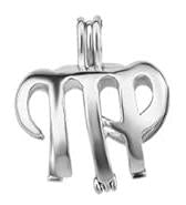 Silver Plated Zodiac - Libra the Scales - Pearl Cage