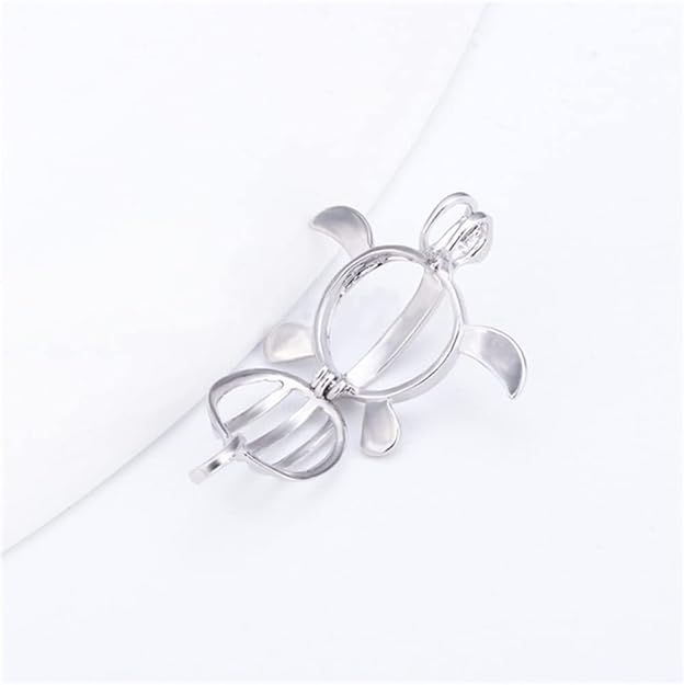 Silver Plated Turtle Pearl Cage